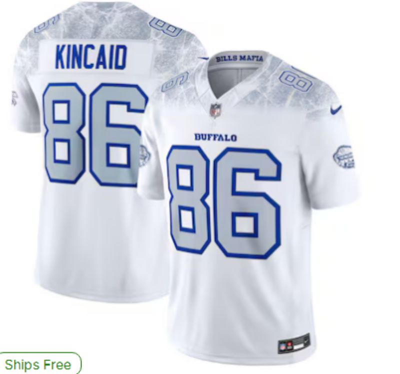 Men Buffalo Bills 86 Kincaid Nike White 2025 Rivalries Collection Limited NFL Jersey